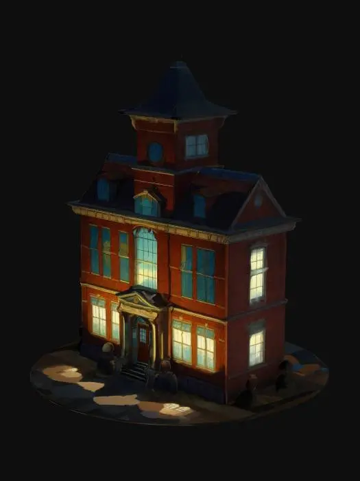 3D model for A cartoon of a victorian school