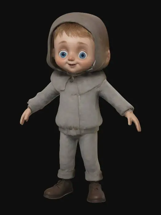 3D model for The object is a red-and-white checkered headscarf with a textured fabric, worn over a black headband in a wrapped style,  Full head, body arms lightly spread  in A pose, Legs short distance from each other