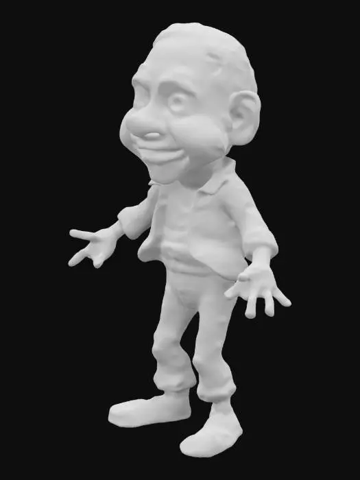 3D model for create a cartoon style, carricature of Bad Boys Will Smith, wearing an open shirt, long shabby jeans, a leather belt around his waist and sneakers, higly detailed. Exagerated features like head nose hands an feet