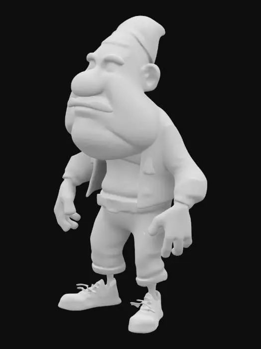 3D model for create a cartoon style, carricature of Bad Boys Will Smith, wearing an open shirt, long shabby jeans, a leather belt around his waist and sneakers, higly detailed. Exagerated features like head nose hands an feet