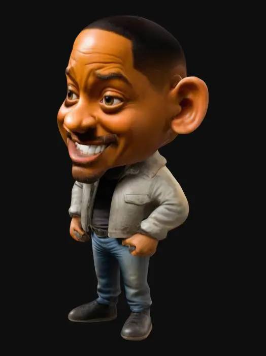 3D model for The object is a full body, one head caricature of Will Smith  form the Bad Boys movies