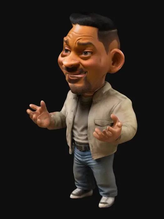 3D model for The object is a full body, one head caricature of Will Smith  form the Bad Boys movies