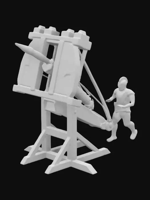 3D model for Ancient Roman Rocket Launcher with Balistic Rocket #ChronoForgeWeapon#