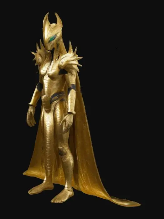 3D model for The model is Ultra realistic, extreme detailed, Gold, Sci-Fi, A-pose, Full Body. Seth Apophis, from the movies and the serie stargate, in his golden,  complete  serpent armor with all features, 