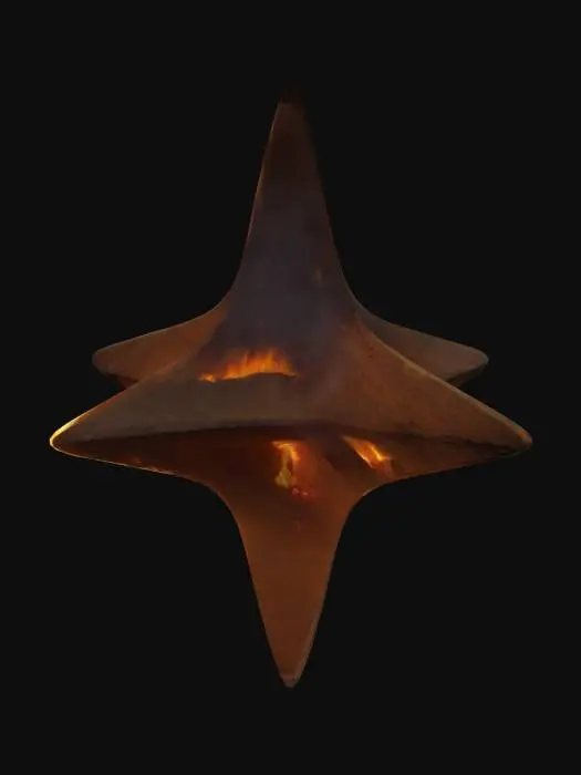 3D model for  (x^2+9/4y^2+z^2-1)^3-x^2z^3-9/(80)y^2z^3=0, color red