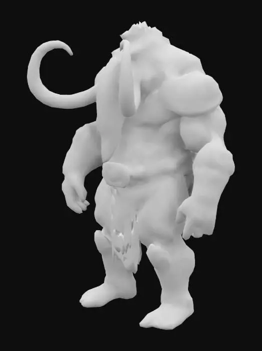 3D model for Fantasy, Very Muscular elephant or mammoth, biped, anthromorphic, one head, two arms and two legs Very high quality, Highly Detailed. 
Wearing a fitting Mandelorianlike shiny and polished Armor, Fight poses. The textures are from all sides , Highly Detailed, Ultra Realistic, pay extra attention to the body sides and the inside of the arm and legs.
  