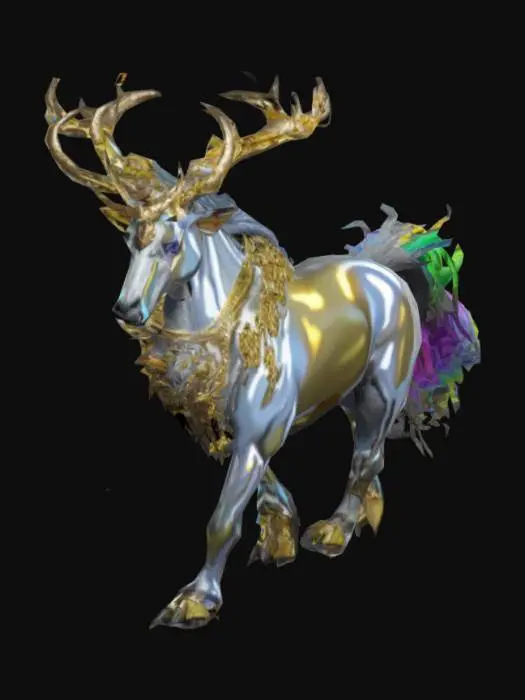 3D model for Fantasy, Highly Detailed, High resolution Create a Kirin, mythological creature from asia