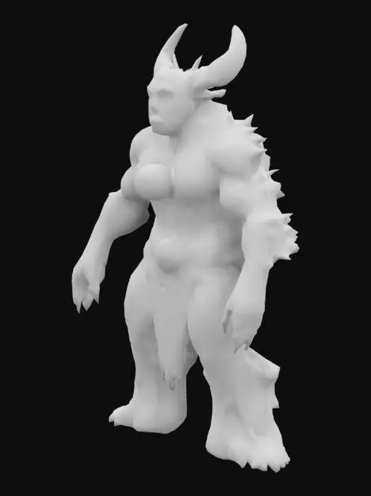 3D model for A, Fantasy, Symmetrical Body, Full Body, Highly Detailed treant Guardian, stands tall, his eyes extreme glowing. One big shining gem in the chest. His feet are rooty.
A-pose. No loose parts.