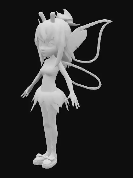 3D model for Make, a Fantasy, Highly Detailed, Ultra Realistic, Gentle, random fairy character, With transparent features, a mystic look. , A-pose, Full Body, Symmetrical Body, 
