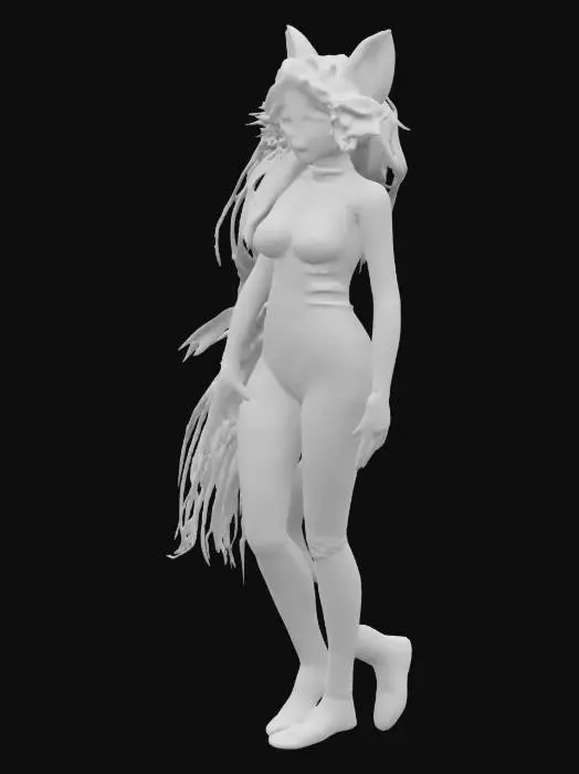 3D model for The object is fusion between a beautifull woman and the cheshire cat, highest quality