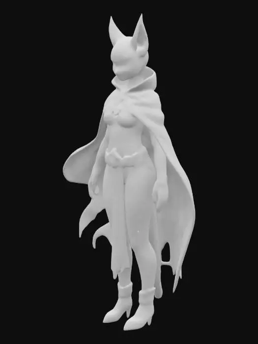 3D model for Fantasy, Female Tabaxi, Dungeons and Dragons style, Highly Detailed, Full Body, 