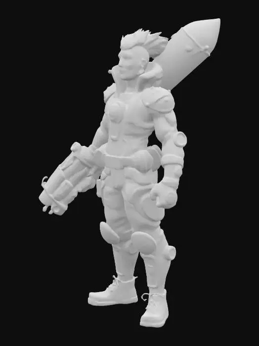 3D model for league of legends style, Heimerdinger, alien or hextech or rocket launcer, high quality, Highly Detailed, Full Body, Symmetrical Body