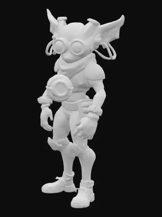 3D model for league of legends style, Heimerdinger, alien or hextech or rocket launcer, high quality, Highly Detailed, Full Body, Symmetrical Body