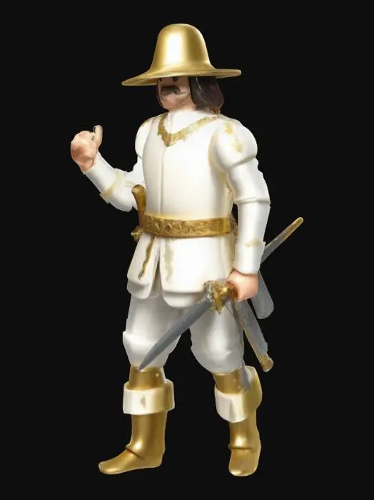 3D model for Lieutenant Willem van Ruytenburch, The Night Watch Painting by Rembrand, playmobil like
