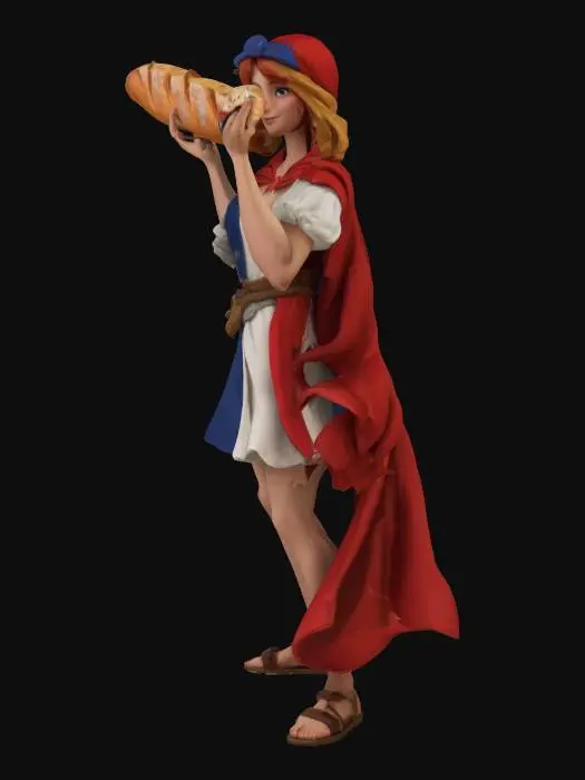 3D model for [France] Marianne is the symbol of France and of course she feeds herself with a  baguette,  often considered a symbol of French culture and cuisine.  often considered a symbol of French culture, #AroundTheWorld#