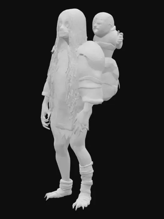 3D model for [Greenland]  QALUPALIK  Folklore human-like monster that lives beneath the oceans of the Arctic circle and stalks the beaches, looking for children who have wandered too close to the shore. , #AroundTheWorld#