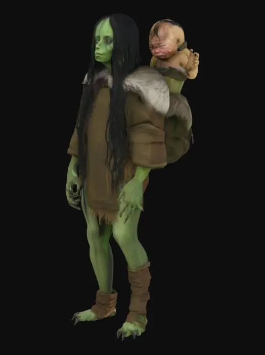 3D model for [Greenland]  QALUPALIK  Folklore human-like monster that lives beneath the oceans of the Arctic circle and stalks the beaches, looking for children who have wandered too close to the shore. , #AroundTheWorld#