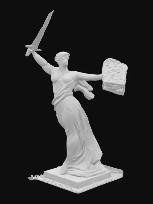 3D model for [Russia, VolgogradThe Russian ww2  statue "The Motherland Calls" with a Blini from the Teremok fastfood , Chain. , #AroundTheWorld#