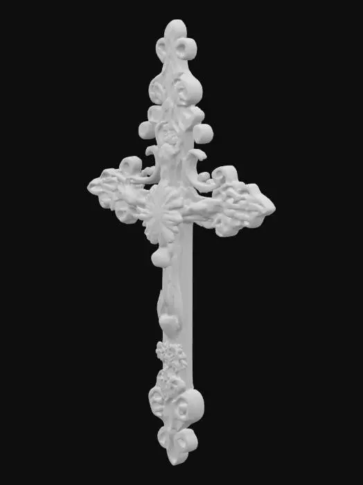 3D model for An intricate crucifix, Stylized, Copper, Wood, Extremely, #emblem#,  Detailed, Polished