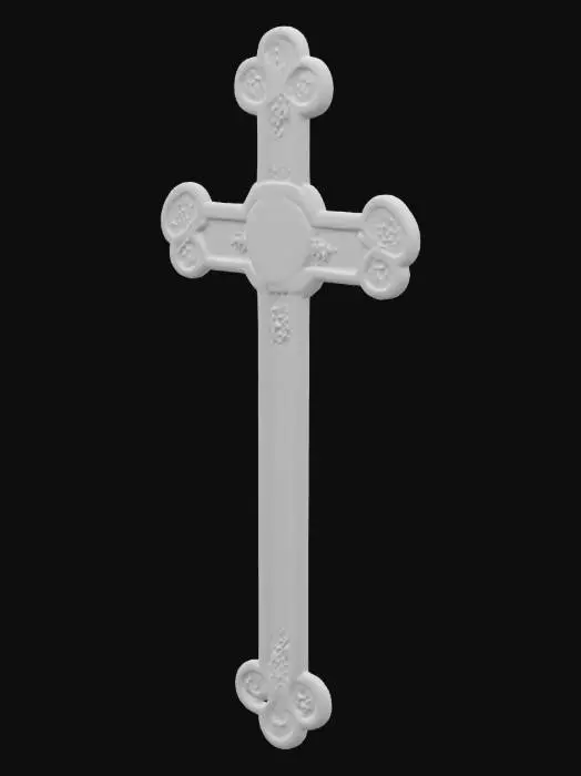 3D model for An intricate crucifix, Stylized, Copper, Wood, Extremely, #emblem#,  Detailed, Polished