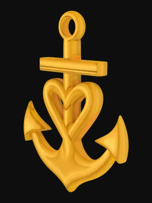 3D model for #emblem#, Christian Emblem of a cross (or crucifix), an anchor, and a heart,  ultra high quality on all sides