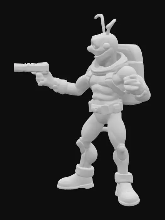 3D model for Highly Detailed, Battle Pose, Fantasy, Earthworm Jim, extreme muscular, differend facial expressions , Highly Detailed, Full Body, 
