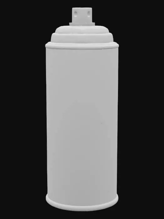 3D model for Stylized, Highly Detailed graffity spray can drawing with vibrant colors on a weathered stone wall. 