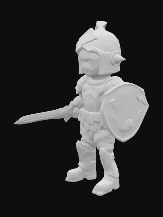 3D model for Fantasy Toddler warrior, world of warcraft style, Game Assets, Highly Detailed
