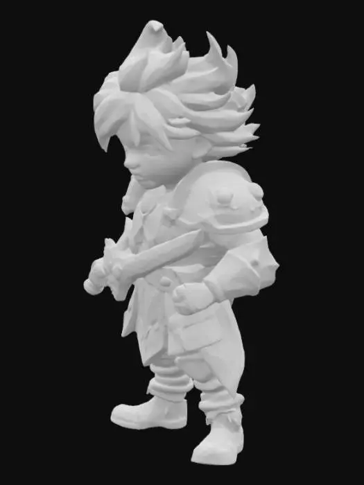 3D model for Fantasy Toddler warrior, world of warcraft style, Game Assets, Highly Detailed