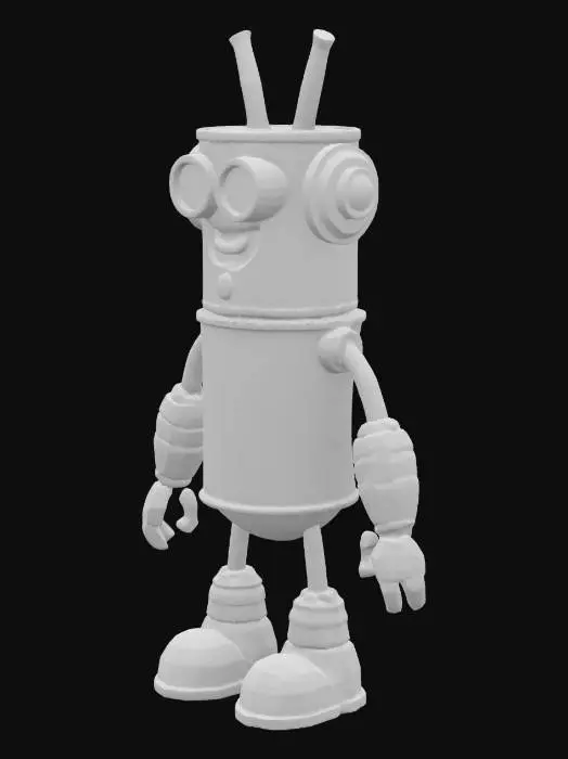 3D model for Create a complete robot from tin cans, food and drink, Stylized, Sci-Fi, Game Assets, Highly Detailed