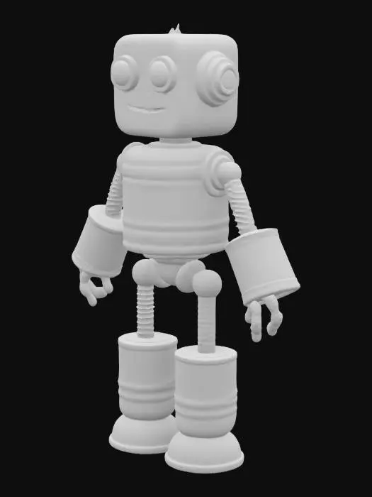 3D model for Create a complete robot from tin cans, food and drink, Stylized, Sci-Fi, Game Assets, Highly Detailed