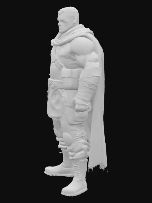 3D model for ultra detailed . comic style. pixar style. art-style :The elder scrolls. . highly clean stylized look. extrem detailed muscular Body. light leather amour. e.game assets.ensure solid printable figurine.