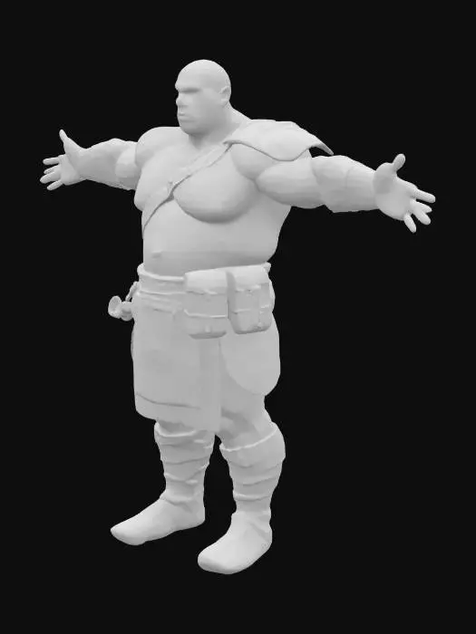 3D model for ultra detailed . comic style. pixar style. art-style :The elder scrolls. . highly clean stylized look. extrem detailed muscular Body. light leather amour. e.game assets.ensure solid printable figurine.