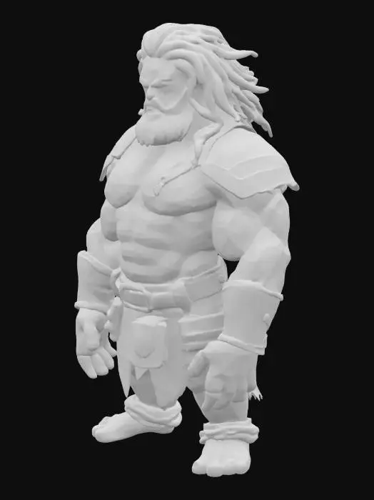 3D model for ultra detailed . comic style. pixar style. art-style :The elder scrolls. . highly clean stylized look. extrem detailed muscular Body. light leather amour. e.game assets.ensure solid printable figurine.