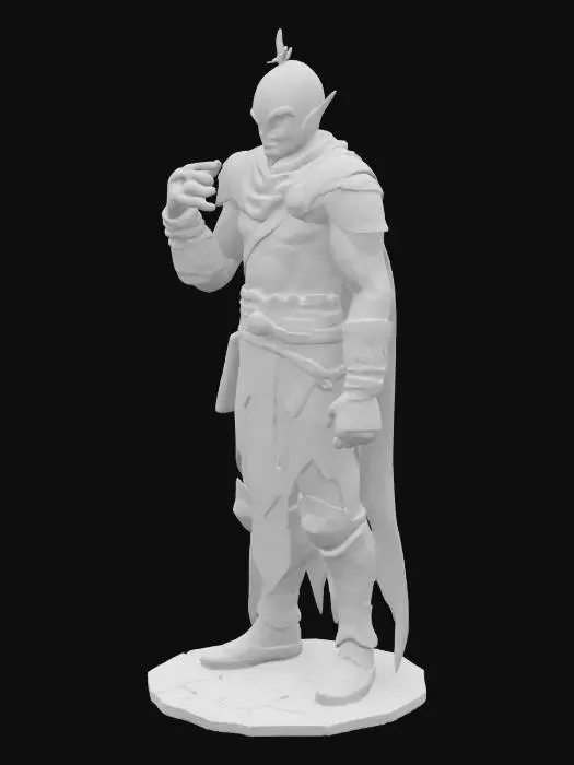 3D model for ultra detailed . comic style. pixar style. art-style :The elder scrolls. . highly clean stylized look. extrem detailed muscular Body. light leather amour. e.game assets.ensure solid printable figurine.