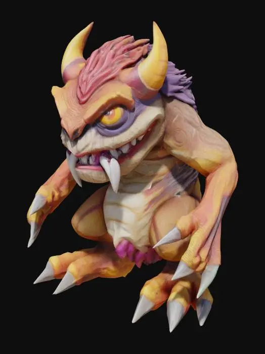 3D model for ultra detailed . comic style. pixar style. art-style :Heroes of the storm. a Monster from the game, natural 
colors. highly clean stylized look. extreme detailed. lnensure solid printable figurine. 