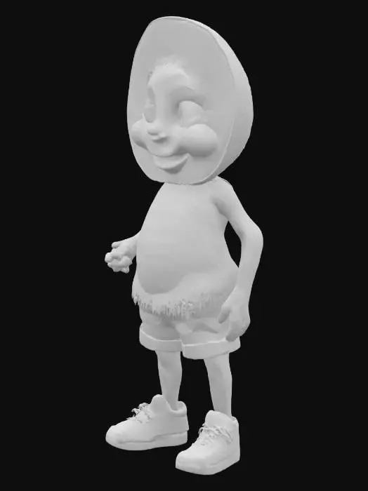 3D model for NLP Pixar, 3d style vibrant , Human with head and face made of a piece of fruit, (orange | appel | strawberry | pineapple | banana | kiwi) with the distinctive colors and features of the chosen fruit, full body