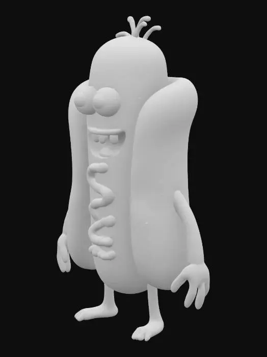 3D model for smooth hotdog monster