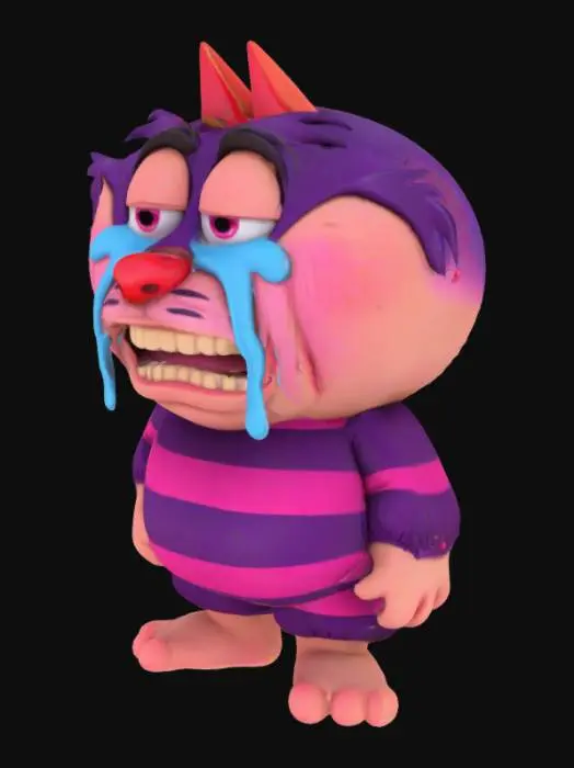 3D model for Crybaby Cheshire cat, #SketchTo3D#