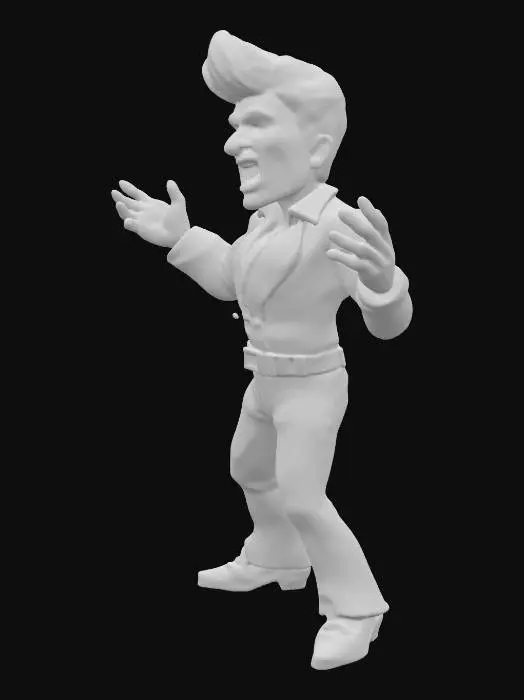 3D model for Elvis presley singing, caricature, arms spread