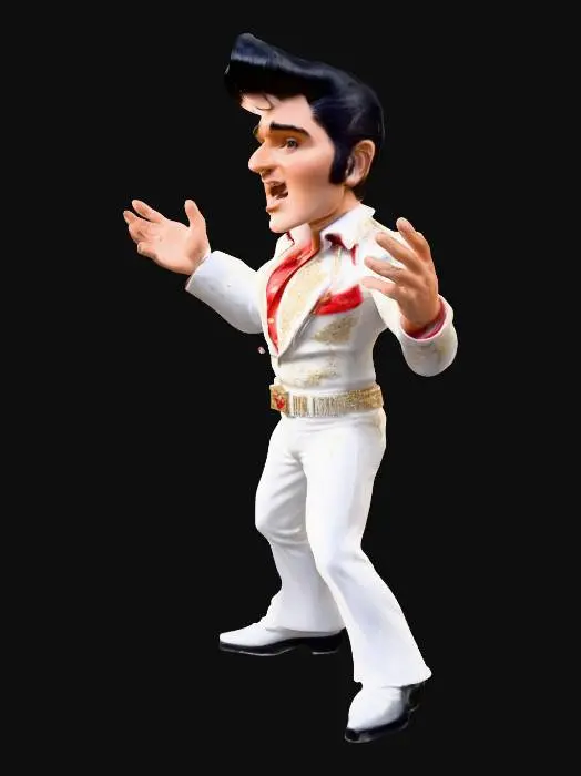 3D model for Elvis presley singing, caricature, arms spread