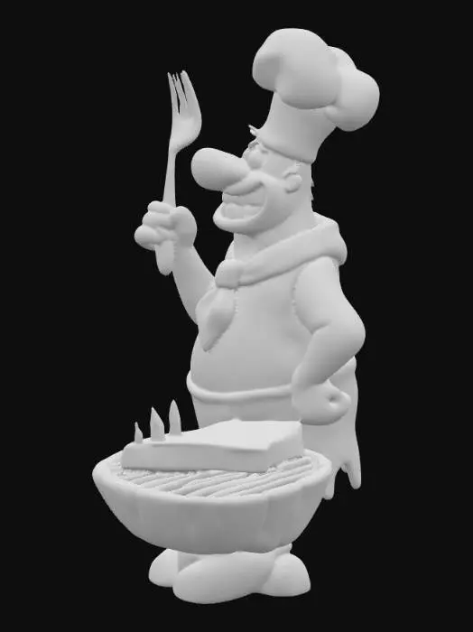 3D model for Barbecue Caveman Chef, #food#