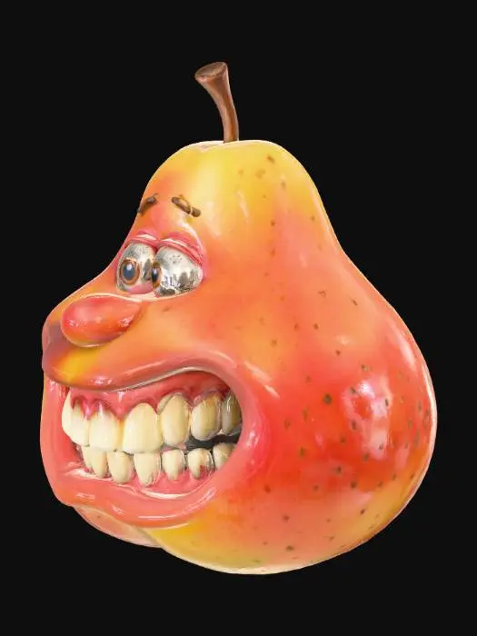 3D model for Smiling Pear, #food#