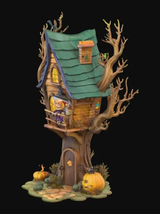 3D model for Haunted Treehouse, #Halloween2025#