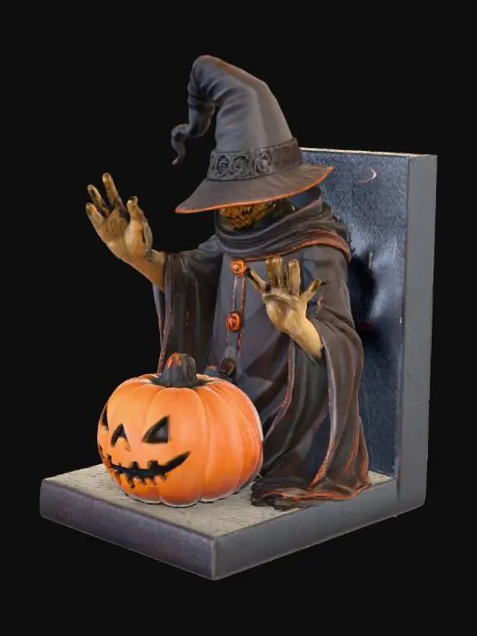3D model for Enigmatic Pumpkin Sorcerer bookendholder, #Halloween2025#
