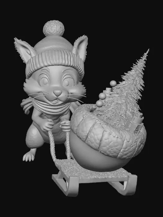 3D model for Festive Squirrel Sleigh Ride, #Christmas2025#
