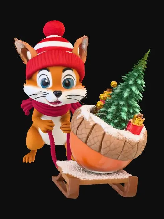 3D model for Festive Squirrel Sleigh Ride, #Christmas2025#