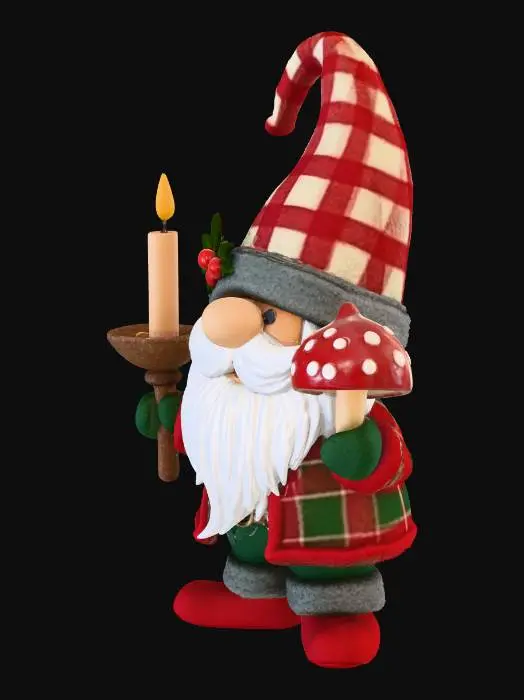 3D model for Gnome with Candle and Mushroom, #Christmas2025#