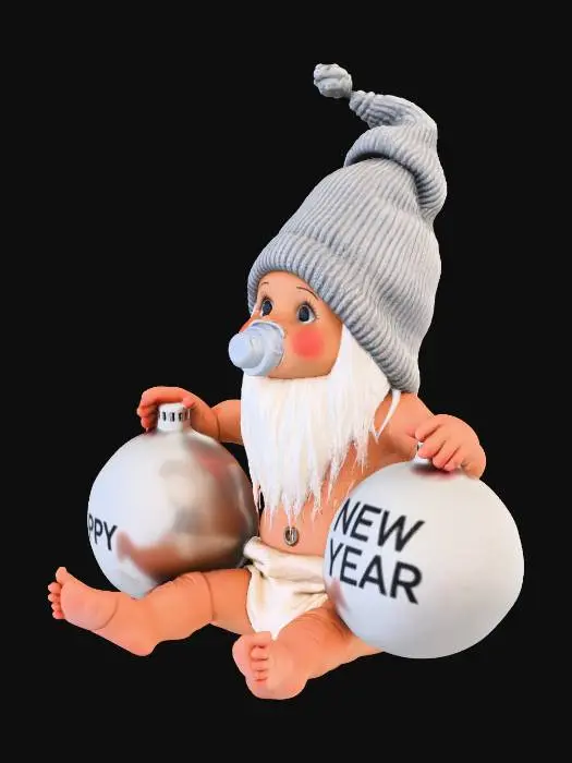3D model for New Year Gnome Baby