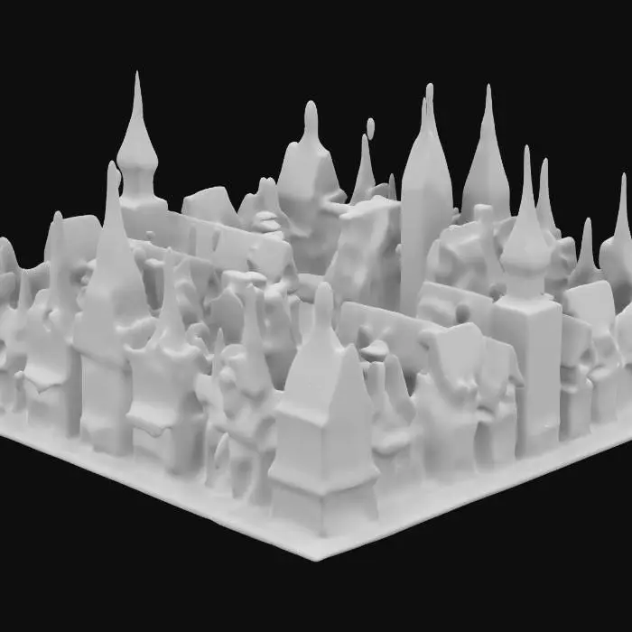 3D model for Victorian village skyline
